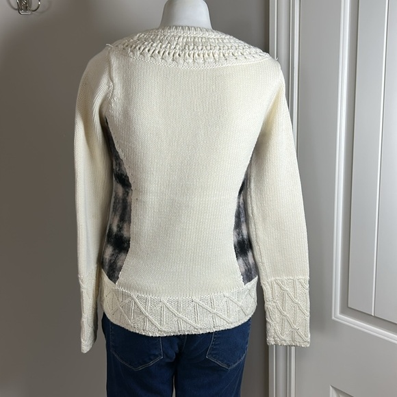 Anthropologie Angel of the North Molly Braken Sweater Womens Cream Gray Sz S